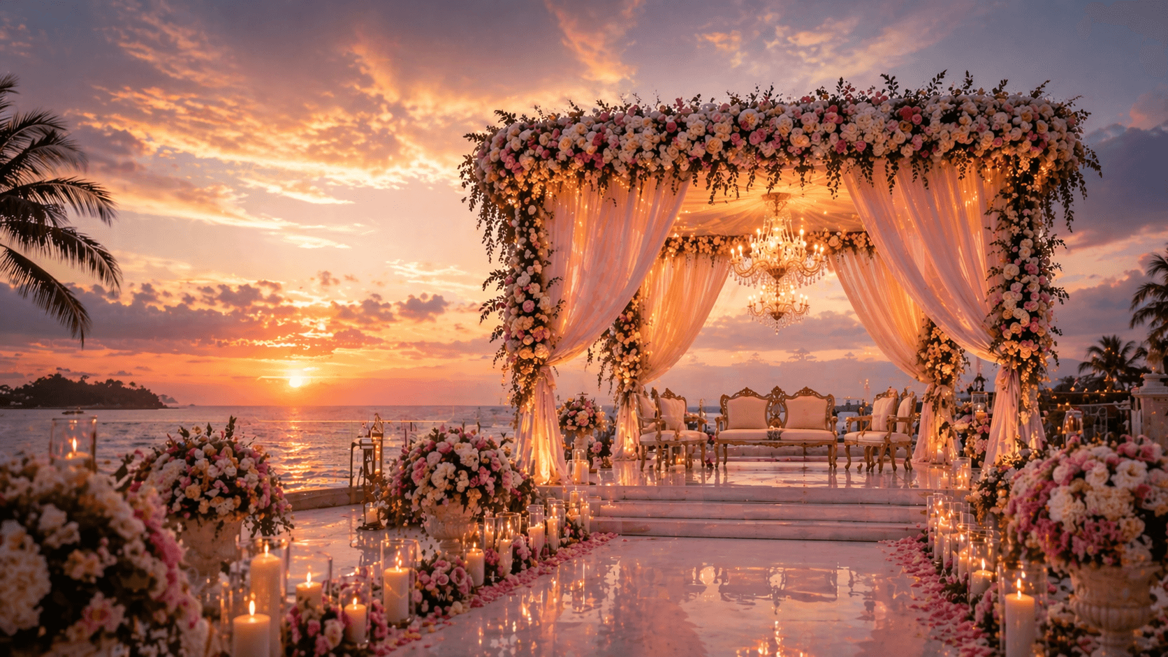 Luxury wedding setup